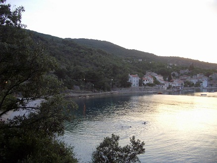 Evening swimmers in Valun Bay